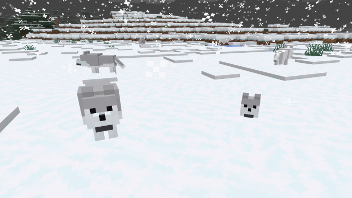 Снежный волк в Майнкрафт ПЕ
