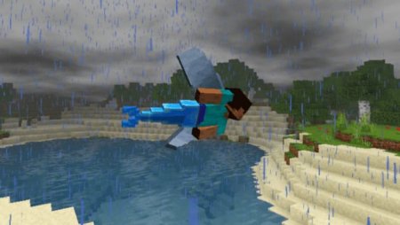 Плавник в дождь в Minecraft PE