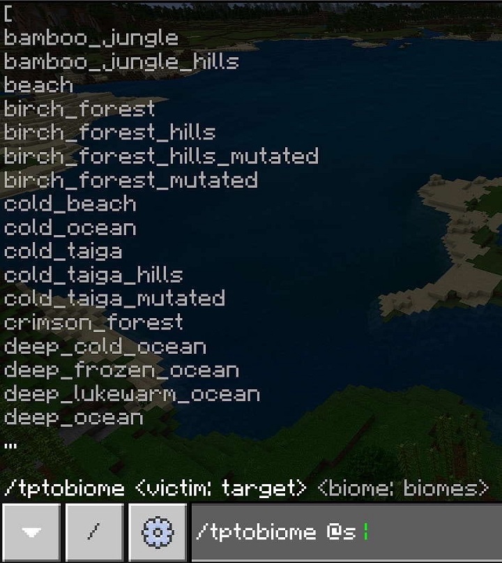 Locate Biome в Minecraft Bedrock