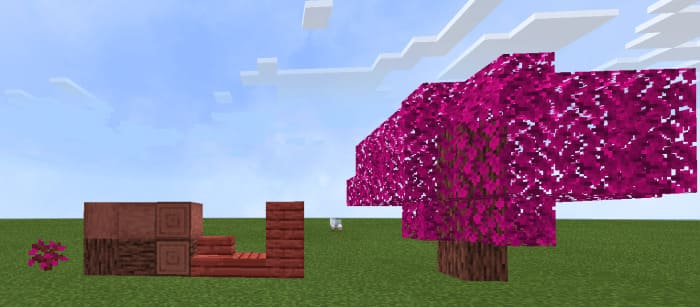 Вишневое дерево в Скачать Мод на Деревья для Minecraft PE