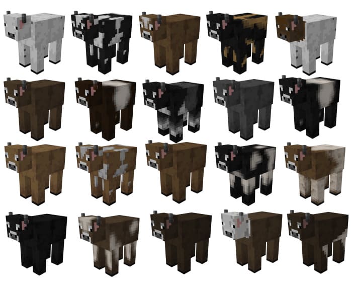Разные виды коровы в Майнкрафт ПЕ