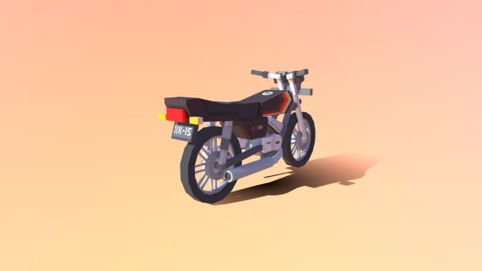 Мотоцикл вид сзади в Майнкрафт ПЕ