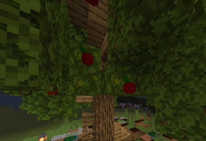 3D яблоко на дереве в Майнкрафт ПЕ