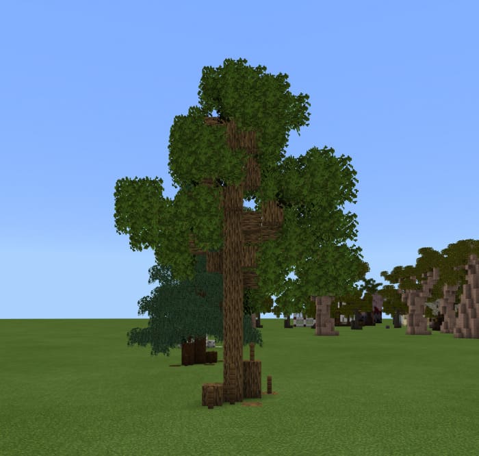 Реалистичное дерево в Minecraft PE (Bedrock)