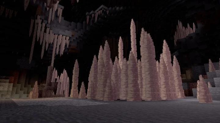 Пещеры с сталактитами в Майнкрафт ПЕ (Бедрок)
