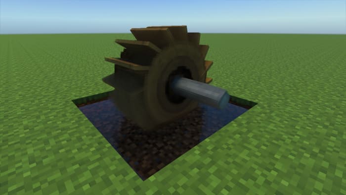 Водяное колесо в Minecraft PE (Bedrock)