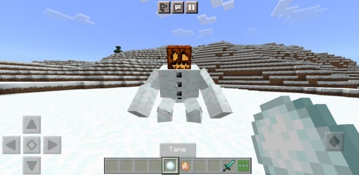 Снежный голем мутант в Майнкрафт ПЕ (Бедрок)