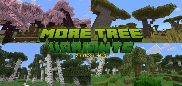 Скачать Аддон на More Tree Variants в Minecraft PE (Bedrock)