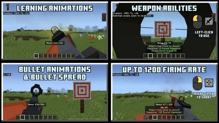 Геймплей мода Simple Arsenal для Minecraft PE (Bedrock)