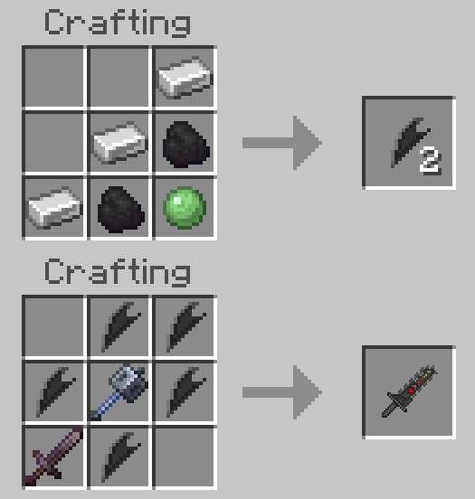 Крафт меча Slasher Sword в Minecraft PE (Bedrock)