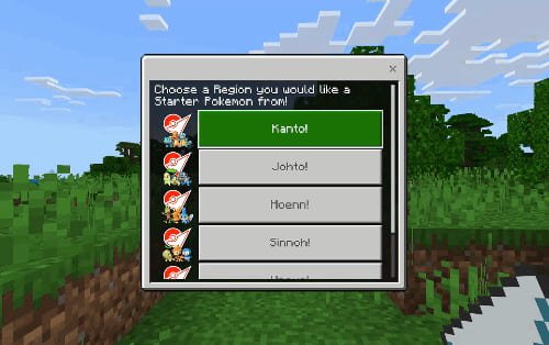 Выбор покемона и графика из Paper Pokemon в Minecraft PE