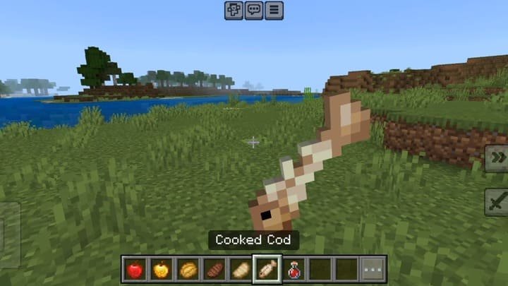 Пример анимации еды в Minecraft PE (Bedrock)