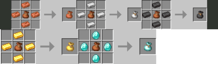 Уровни сумок из Bundles Plus в Minecraft PE (Bedrock)