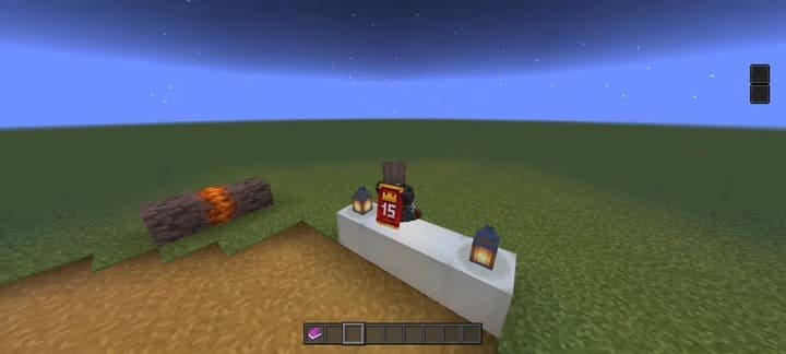 Пример сидения на ступеньке с Take A Seat Minecraft PE (Bedrock)