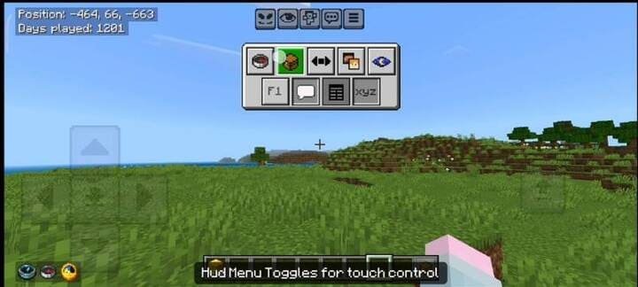 Встроенная панель инструментов в мире Майнкрафт ПЕ (Бедрок)