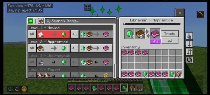 Улучшенная торговля с ресурспаком на кнопки в Майнкрафт ПЕ (Бедрок)