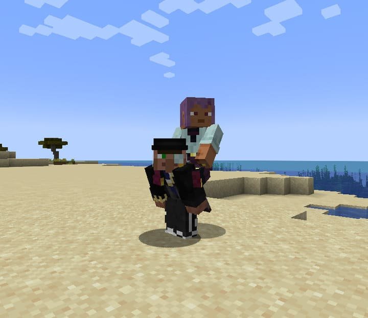 Игроки на спине с Piggyback Addon в Minecraft PE (Бедрок)