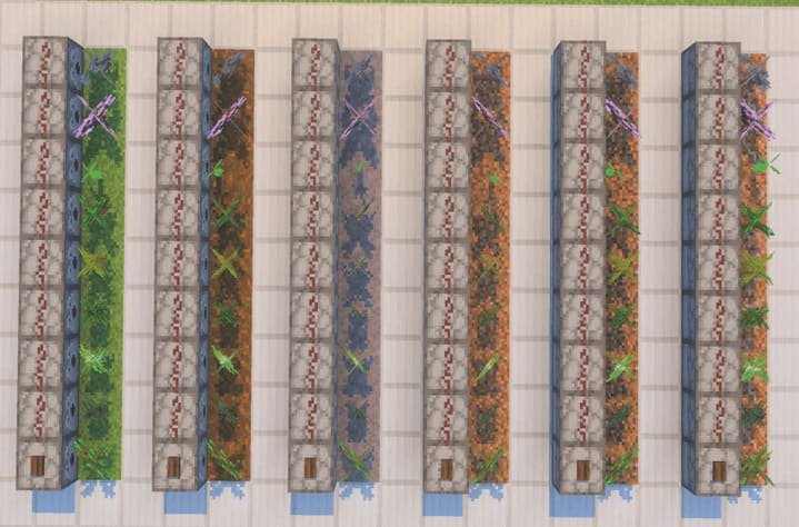 Поддержка растений раздатчиками из мода для Майнкрафт ПЕ (Бедрок)