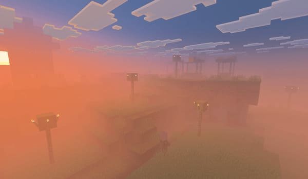 Демонстрация страшного тумана в Майнкрафт ПЕ (Бедрок)