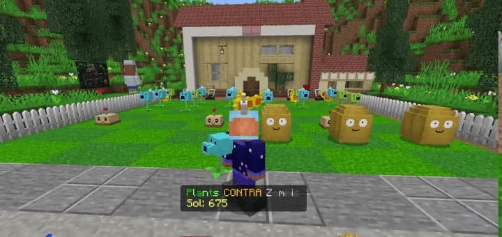 Карта: Растения против Зомби в Майнкрафт ПЕ (Бедрок)