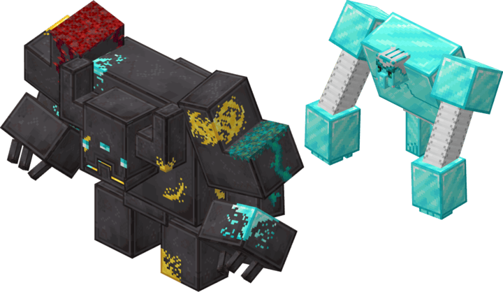 Алмазный и Незеритовый големы в Майнкрафт ПЕ (Бедрок)