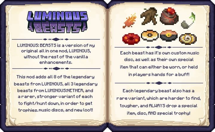 Бестиарий мода для Майнкрафт ПЕ (Бедрок)