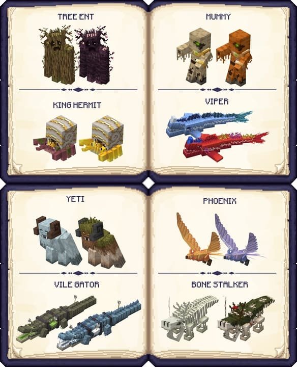 Примеры мобов из Верхнего мира для Майнкрафт ПЕ (Бедрок)