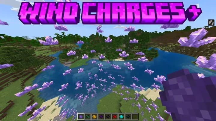 Визуальные эффекты от зарядов ветра в Minecraft PE (Bedrock)