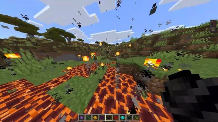 Боевое применение зарядов ветра в Minecraft PE (Bedrock)