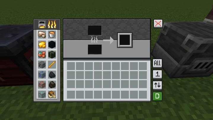 Обновленный интерфейс печки в Minecraft PE (Bedrock)