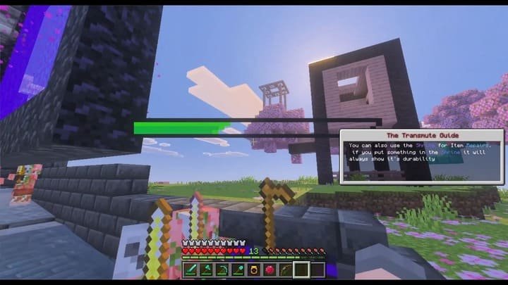 Ремонт предметов с помощью Святилища в Minecraft PE (Bedrock)