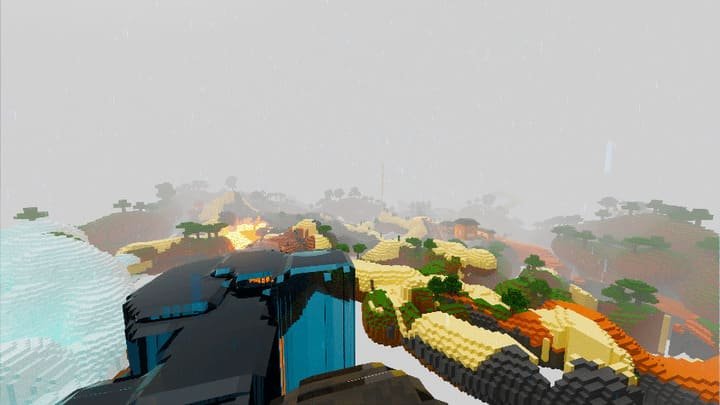 Пейзаж летающего острова в Minecraft PE (Bedrock)