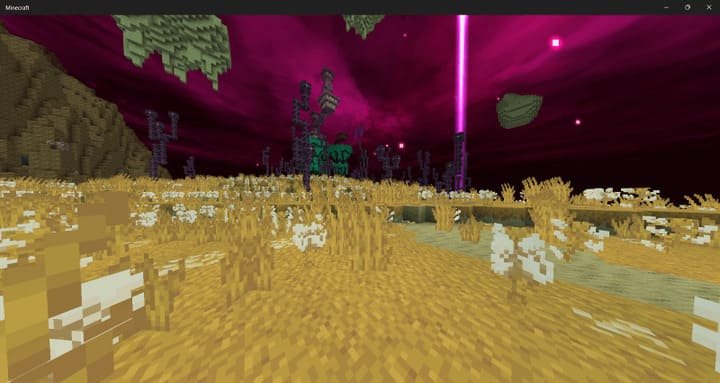 Биом Астральной инфекции в моде для Minecraft PE (Bedrock)