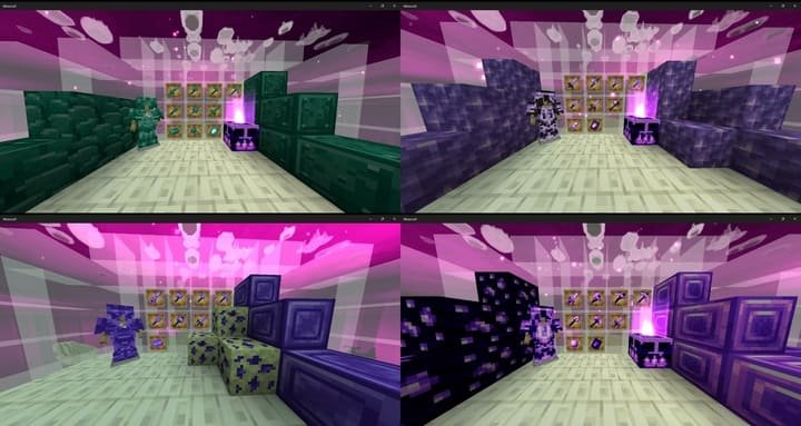 Новые сеты брони и оружия в моде Обновление Эндер мира для Майнкрафт ПЕ (Бедрок)