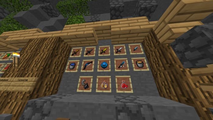 Низкий огонь и короткие мечи в Minecraft PE (Bedrock)