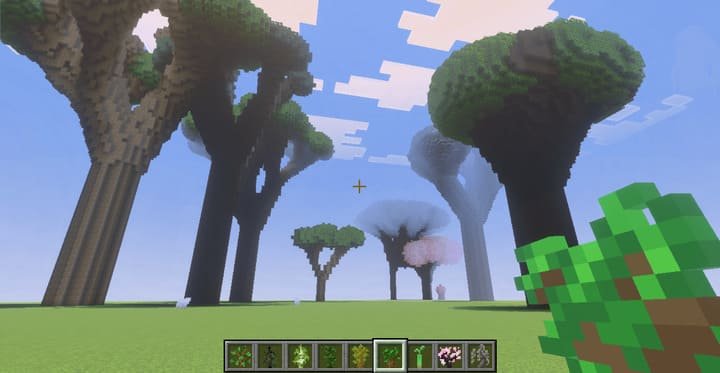Большие деревья на сервере Realms в Майнкрафт ПЕ (Бедрок)