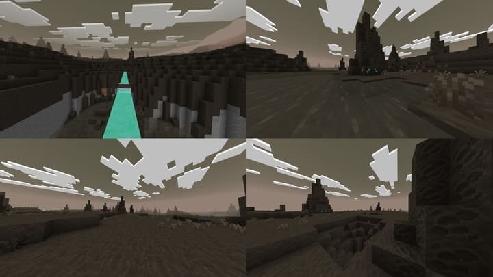 Пейзаж биома Зараженные Пустоши в Майнкрафт ПЕ (Бедрок)