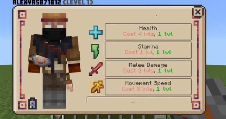 Новая система уровней и характеристик в Minecraft PE (Bedrock)