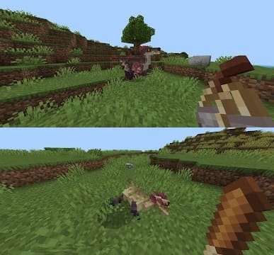 Процесс оглушения Раптора для приручения в Майнкрафт ПЕ (Бедрок)