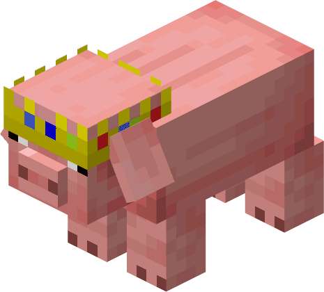 Пасхалка с именем Technoblade на свинье в Minecraft PE (Bedrock)