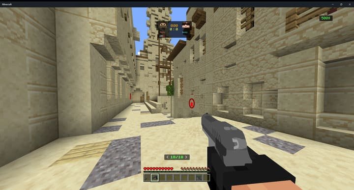 Карта Dust2, воссозданная в Minecraft PE (Bedrock)