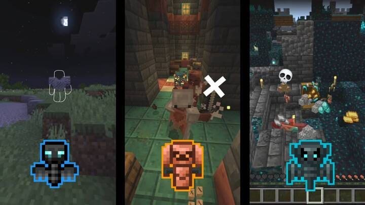 Зловещий Тотем Боя в руках игрока в Minecraft PE (Bedrock)