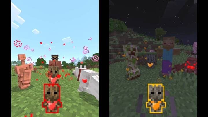 Процесс трансформации тотемов в Майнкрафт ПЕ (Бедрок)