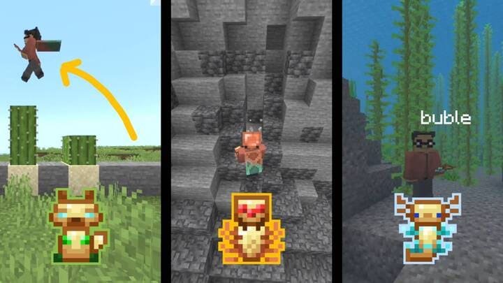 Исследование пещер с Тотемом Шахтера в Minecraft PE (Bedrock)