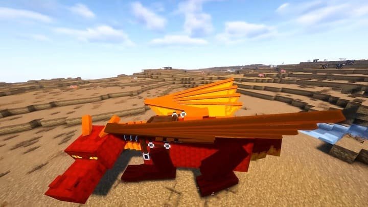 Сравнение стихийных драконов в моде для Майнкрафт ПЕ (Бедрок)