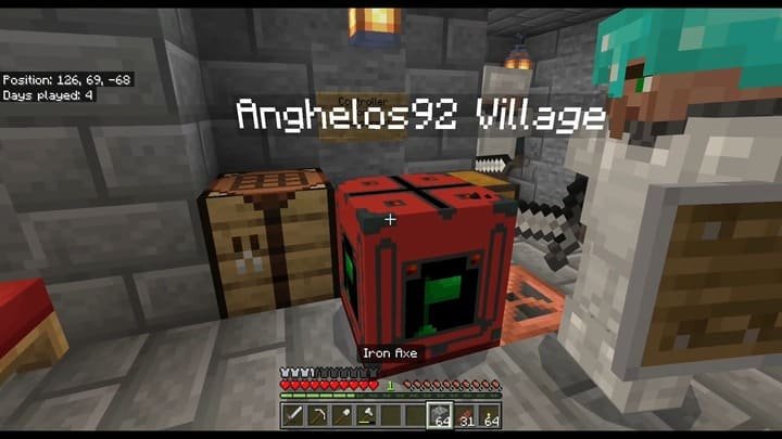 Контроллер деревни с флагом захваченной территории в Майнкрафт ПЕ (Бедрок)