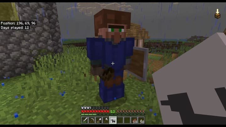 Режим лесоруба, активированный кожаной броней, в Minecraft PE (Bedrock)