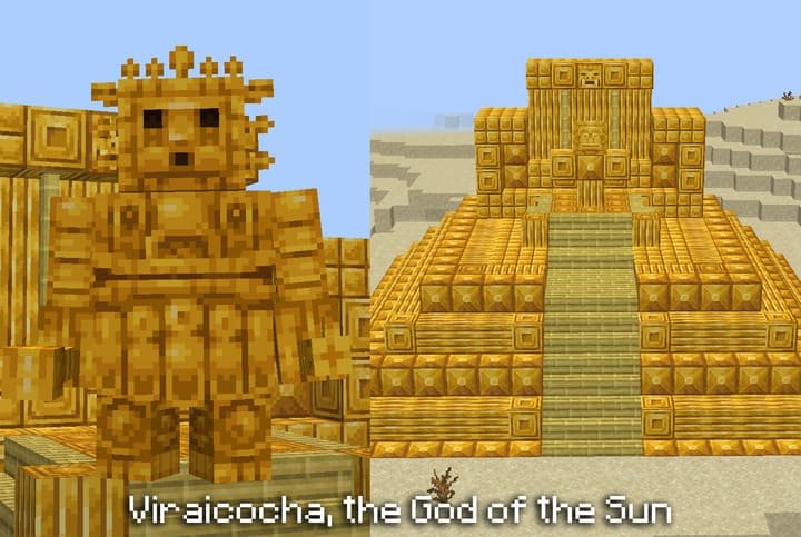 Древняя структура храма инков в пустыне в Minecraft PE (Bedrock)