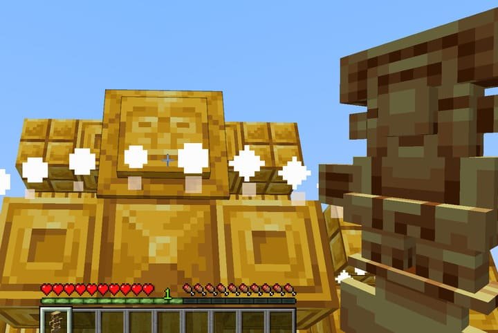 Церемония призыва Виракочи в храме в Майнкрафт ПЕ (Бедрок)