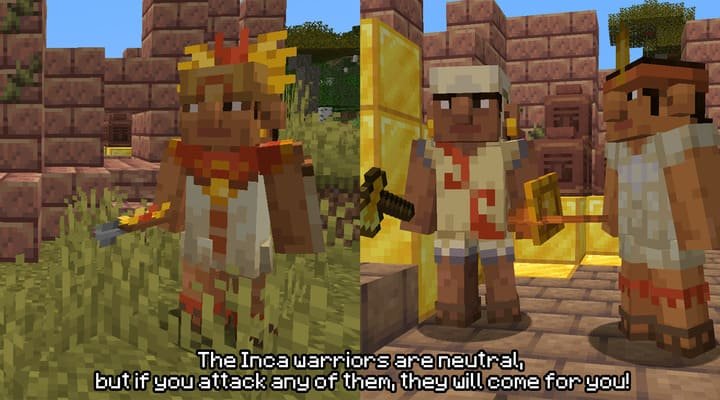 Дом воинов инков с Сампоньей внутри в Майнкрафт ПЕ (Бедрок)
